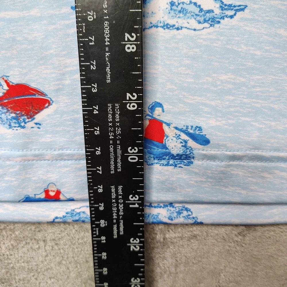 Waggle Lake Life Polo Shirt Mens 2XL Light Blue Boat Print Performance Stretch - Picture 10 of 11